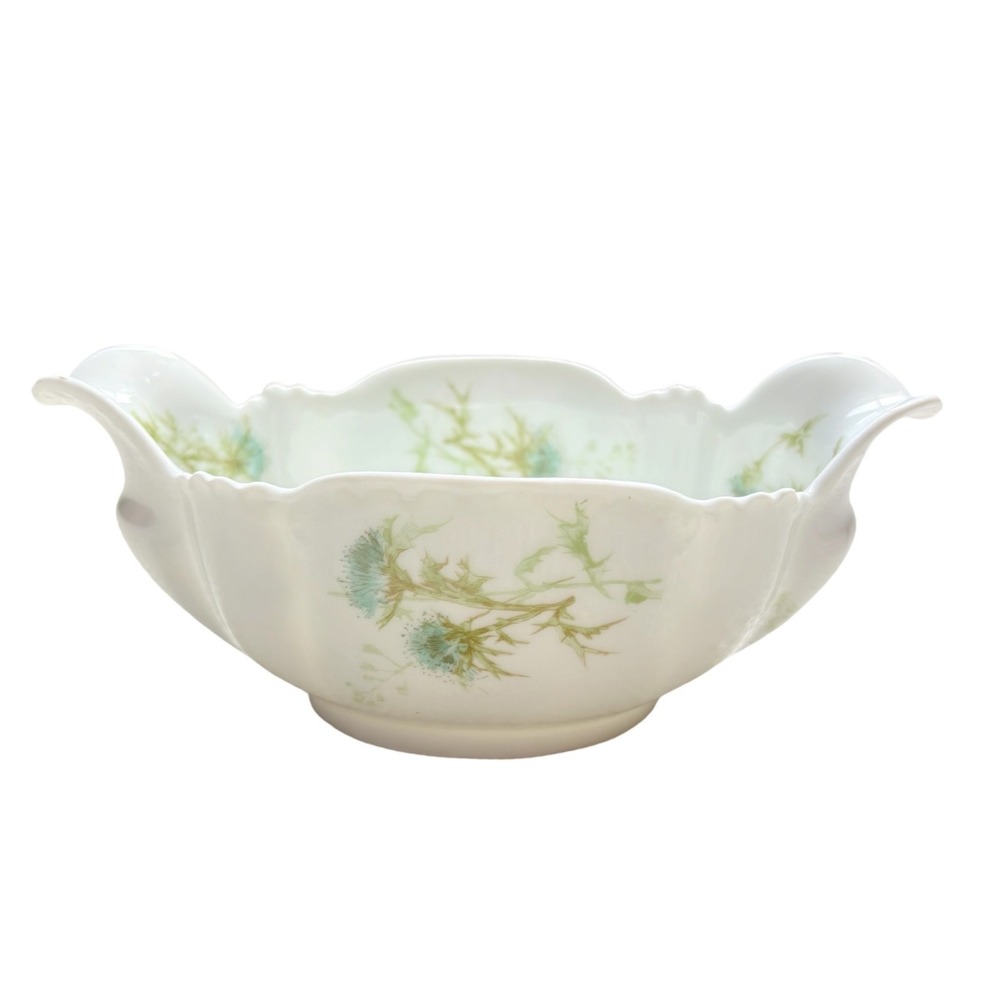 Haviland Antique Limoges France Thistle Porcelain Bowl J.W. Putts. 1876–1889